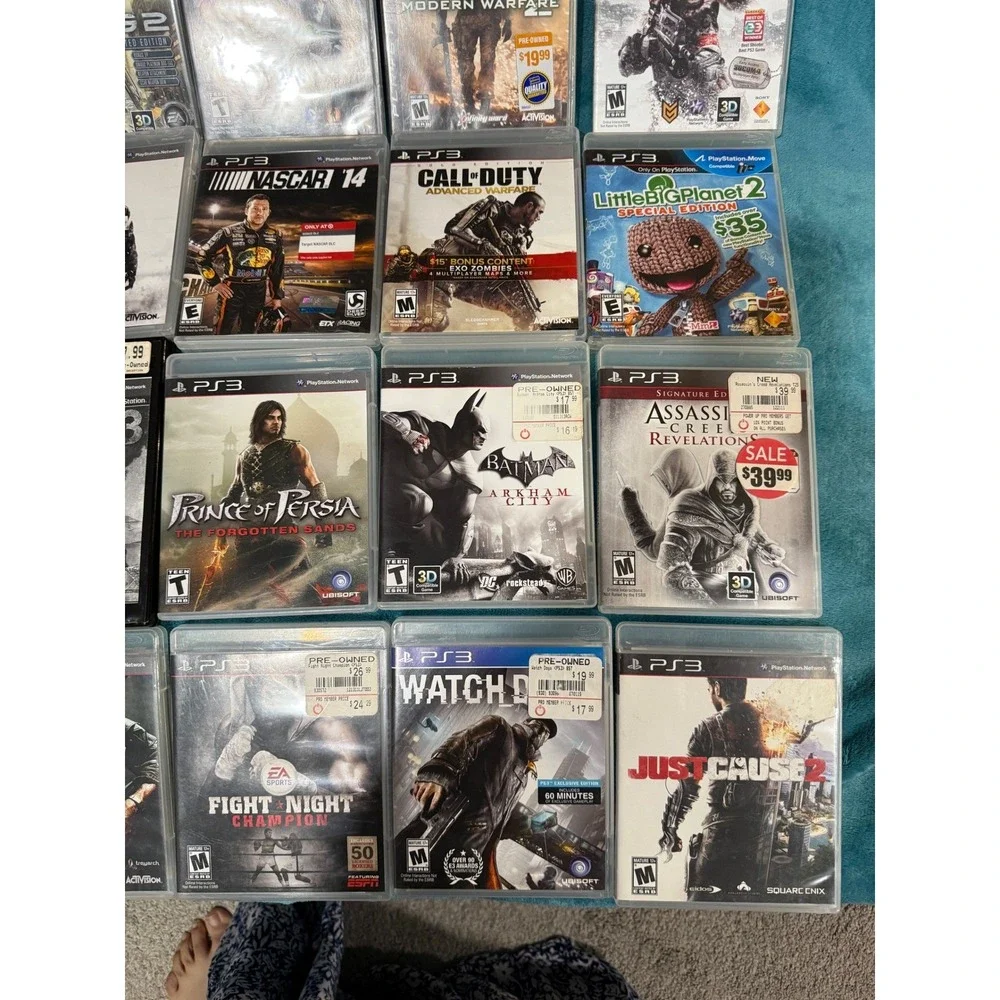 Sony PlayStation 3 PS3 Console‎ CECHP01 Black 4 Controllers 29 Games Bundle Lot